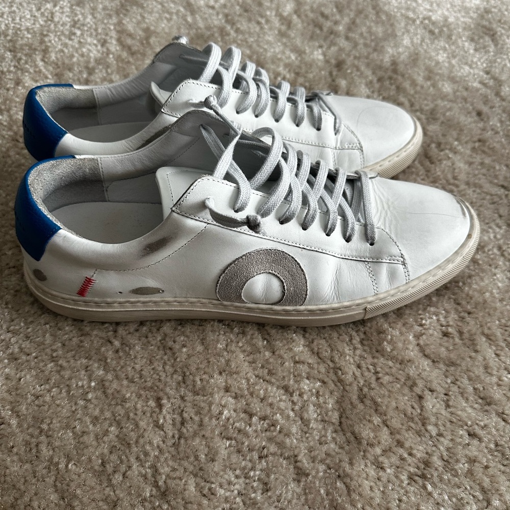 Oliver Cabell White and Blue Sneakers Minimalist Design